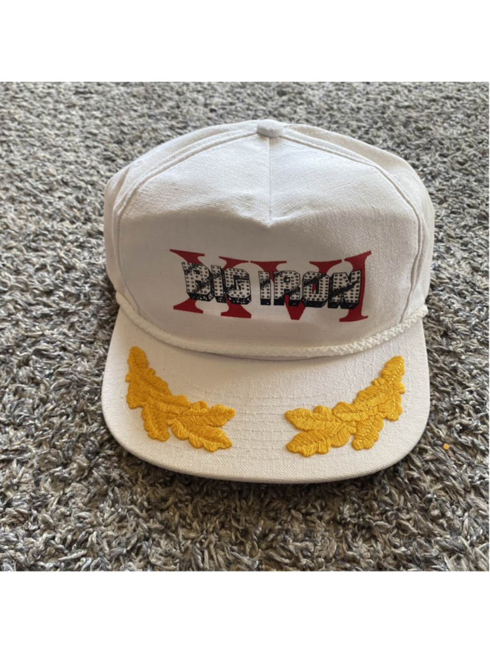 Vintage Big Iron XVI Golf Hat With Gold Leafs And Leather Strap back